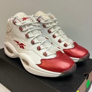 NIB NOS Reebok Question Mid White Pearlized Red Allen Iverson 2012 NDS 10.5 D